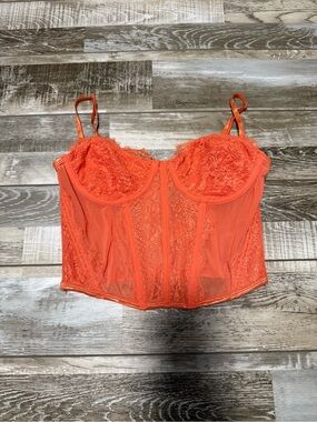 White Fox Boutique Orange Lace Corset Size M Party Going Out Club
